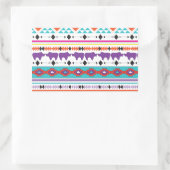 インディアンアステカ部族模様 長方形シール (バッグ)