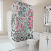 インディアンアラビアパッチワークキルトヴィンテージ シャワーカーテン (インサイチュ)