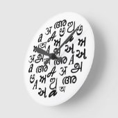 インディアンアルファベット ラウンド壁時計 (傾斜)