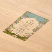 インディアンアーチフローラエステ結婚ティック アクリル招待状 (レイダウン)