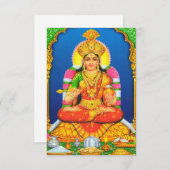 インディアンアートラクシュミ女神ヒンドゥー教 サンキューカード (正面/裏面)