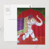 インディアンアート象はがき ポストカード (正面/裏面)