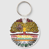 インディアンインディアスペインのスペイン樹木根国旗 キーホルダー (裏面)