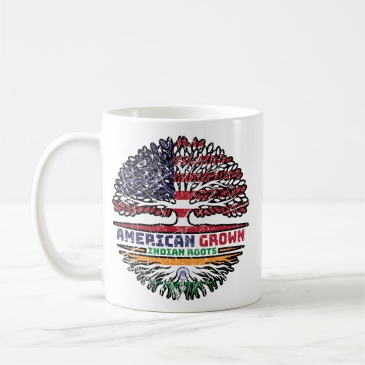 インディアンインディア米国アメリカ合衆国統一された州ツリー コーヒーマグカップ (左)