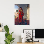 インディアンウィメンズ喫煙フーカ ポスター (ホームオフィス)