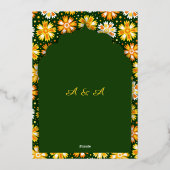 インディアンウェディングは日付金ゴールドインディアンモチーフを保存 箔招待状 (裏面)