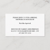 インディアンウェディング招待ダマスク金ゴールドウィンターブラック エンクロージャーカード (裏面)