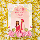 インディアンウェディング日付ロータスブライダルカップル 招待状