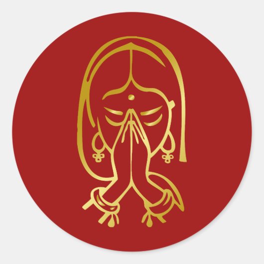 インディアンウェルカムジェスチャー – ナムスト ラウンドシール (正面)