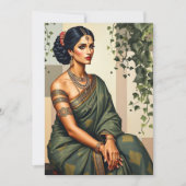 インディアンウーマンアート。ポートレートウォールアート 招待状 (正面)
