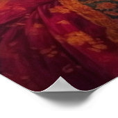 インディアンウーマンインレッドサリーポートレート絵画 ポスター (角)