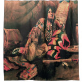 インディアンウーマンプリントシャワーカーテン シャワーカーテン (正面)