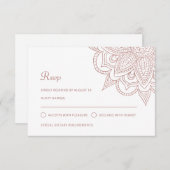 インディアンエレガントバラ金ゴールドメンディヒンドゥー結婚ズ 出欠カード (正面/裏面)