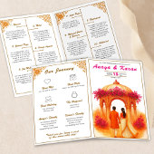 インディアンエレガント結婚式 プログラムヒンドゥー式ガイド チラシ