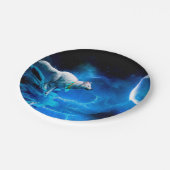 インディアンオオカミと満月 ペーパープレート (アングル)