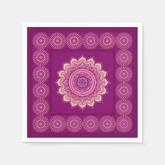 インディアンオーナメント スタンダードカクテルナプキン (正面)