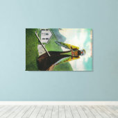 インディアンカヌー、アラスカ州のフィギュレヘッド キャンバスプリント (インサイチュ (ウッドフロア))