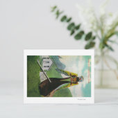 インディアンカヌー、アラスカ州のフィギュレヘッド ポストカード (スタンド正面)