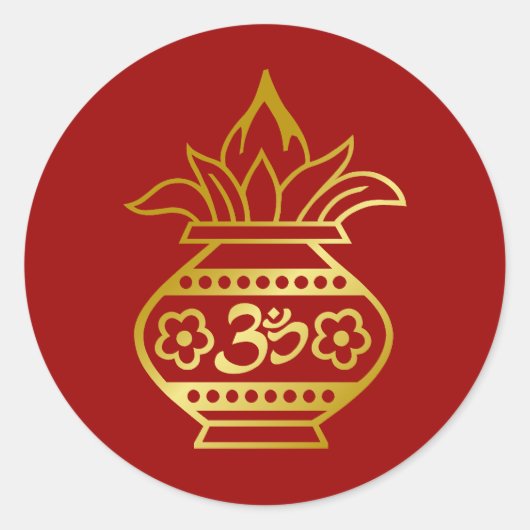 インディアンカラッシュとオムサイン ラウンドシール (正面)