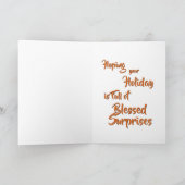 インディアンカラフルコーンのカーネルフォト2 Thanksgiving カード (内部)