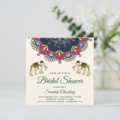 インディアンカラフルマンダラブライダルシャワー招待 招待状 (スタンド正面)