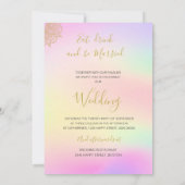 インディアンカラフル金ゴールドカラーモダンシック結婚ズ 招待状 (裏面)