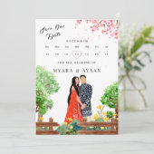 インディアンカレンダー日付テンプレートの保存 招待状 (スタンド正面)