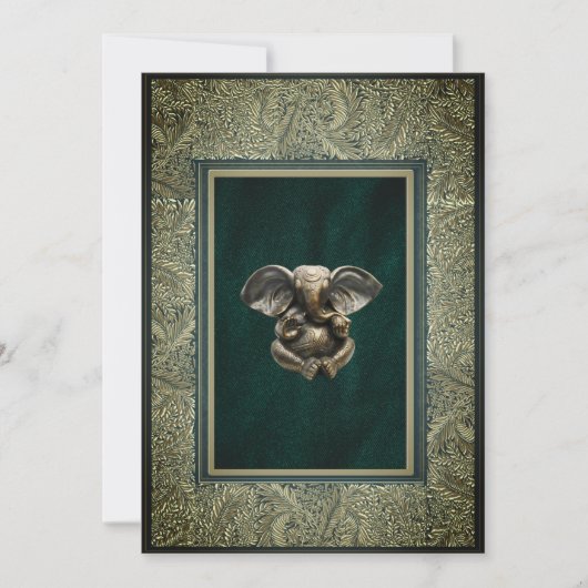 インディアンガネシャ伝統的結婚式招待状カード 招待状 (正面)