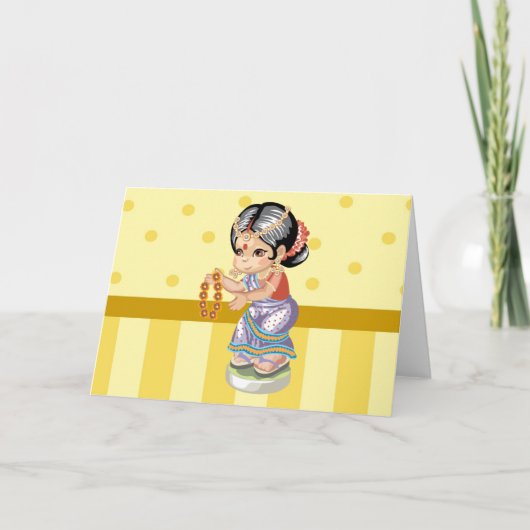 インディアンガールグリーティングカード カード (正面)