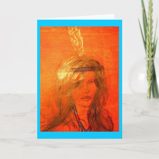 インディアンガールハウグ挨拶 カード (正面)