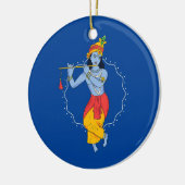 インディアンガール遊ズミュージカル楽器インド セラミックオーナメント (左)