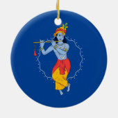 インディアンガール遊ズミュージカル楽器インド セラミックオーナメント (裏面)