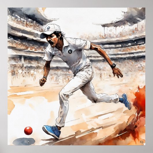 インディアンクリケットプリント ポスター (正面)