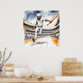 インディアンクリケットプリント ポスター (キッチン)