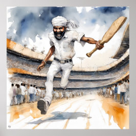 インディアンクリケットプリント ポスター