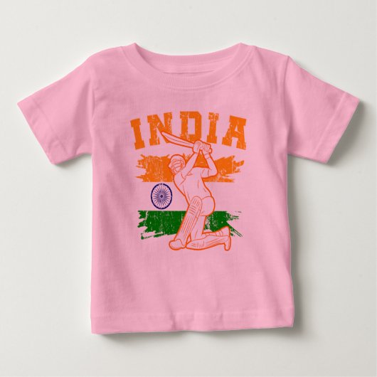 インディアンクリケット選手 ベビーTシャツ (正面)