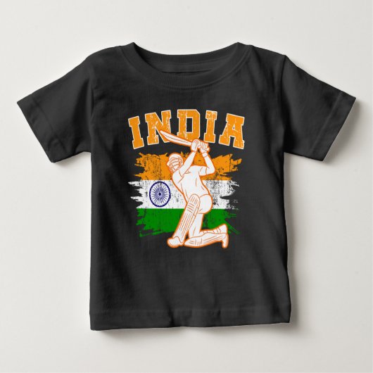 インディアンクリケット選手 ベビーTシャツ (正面)