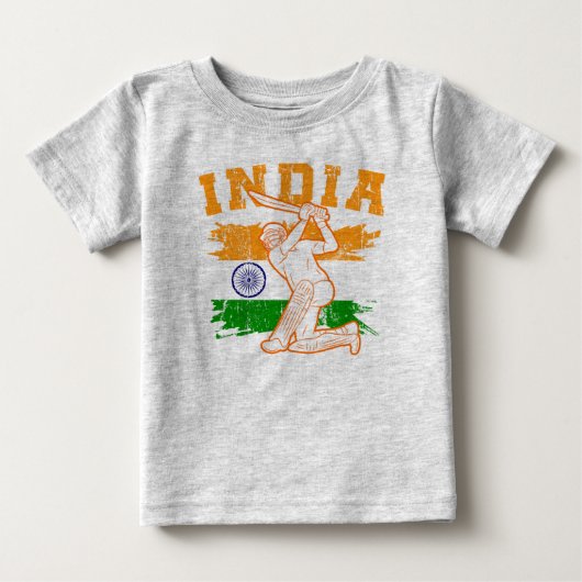 インディアンクリケット選手 ベビーTシャツ (正面)