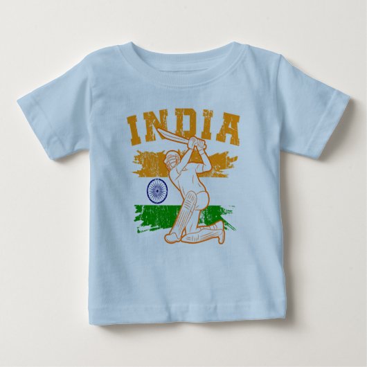 インディアンクリケット選手 ベビーTシャツ (正面)