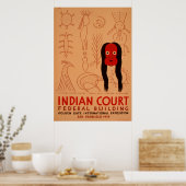 インディアンコート連邦建物ヴィンテージWPAポスター ポスター (キッチン)