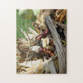 インディアンコーンのウィッカーバスケット秋 ジグソーパズル (縦)