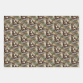 インディアンコーンのウィッカーバスケット自然パターン ラッピングペーパーシート (正面2)