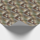 インディアンコーンインウィッカーバスケット自然パターン ラッピングペーパー (角)