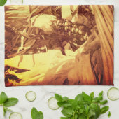 インディアンコーンインバスケットヴィンテージルック秋 キッチンタオル (折り畳み)