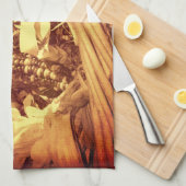 インディアンコーンインバスケットヴィンテージルック秋 キッチンタオル (四つ折り)