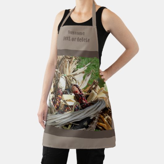 インディアンコーンウィッカーバスケッパーソナライズされたト国 エプロン (インサイチュ)
