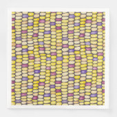 インディアンコーンウォーターカラーパターンディナーナプキンズ (正面)