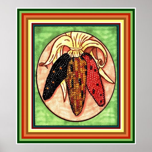 インディアンコーンプリント ポスター (正面)