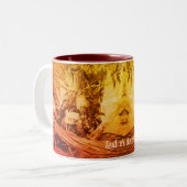 インディアンコーンヴィンテージセピアパーソナライズされた ツートーンマグカップ (正面左)