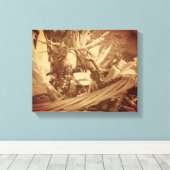 インディアンコーン入りヴィンテージ秋 キャンバスプリント (インサイチュ (ウッドフロア))